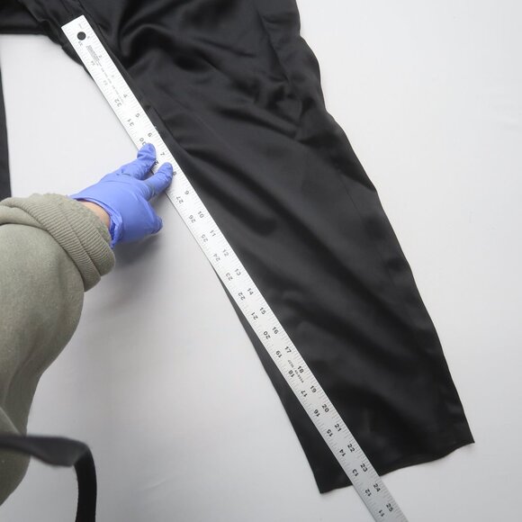 Nili Lotan Silk Satin Paris Pants Size 6 Black Drop Crotch Trousers NWT - Picture 13 of 14